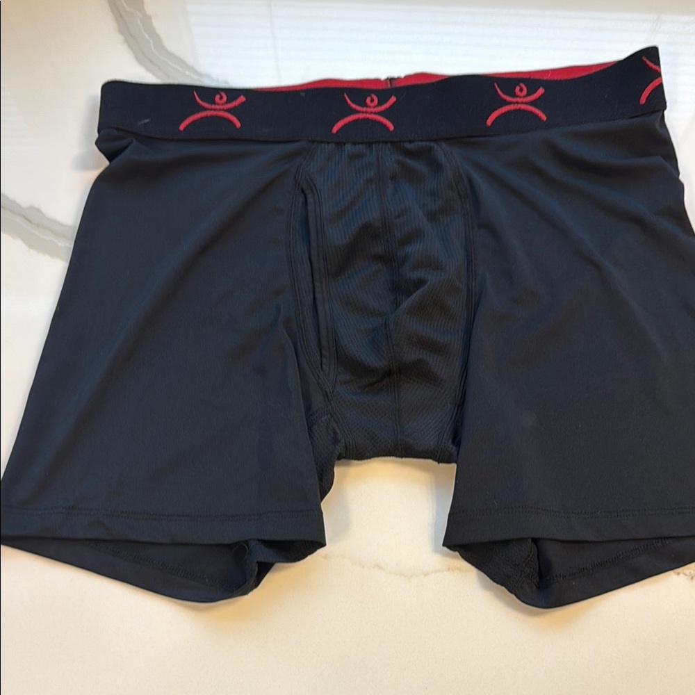 Black Boxer Briefs with Red Accent